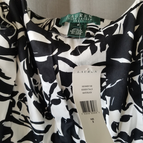 Lauren Ralph Lauren Black and White Floral Midi Dress - Picture 6 of 15